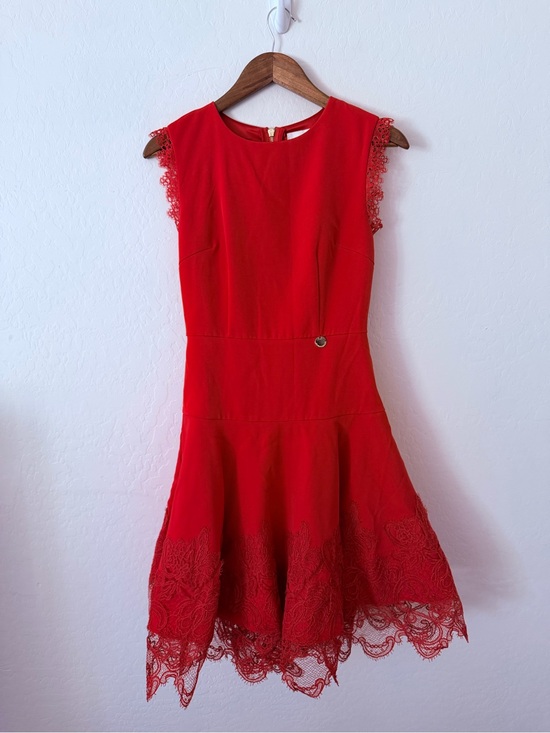 Bronx and Banco Dresses & Skirts - Bronx & Banco Red Lace Fit & Flare Mini Dress Size US 4 AU/UK 8